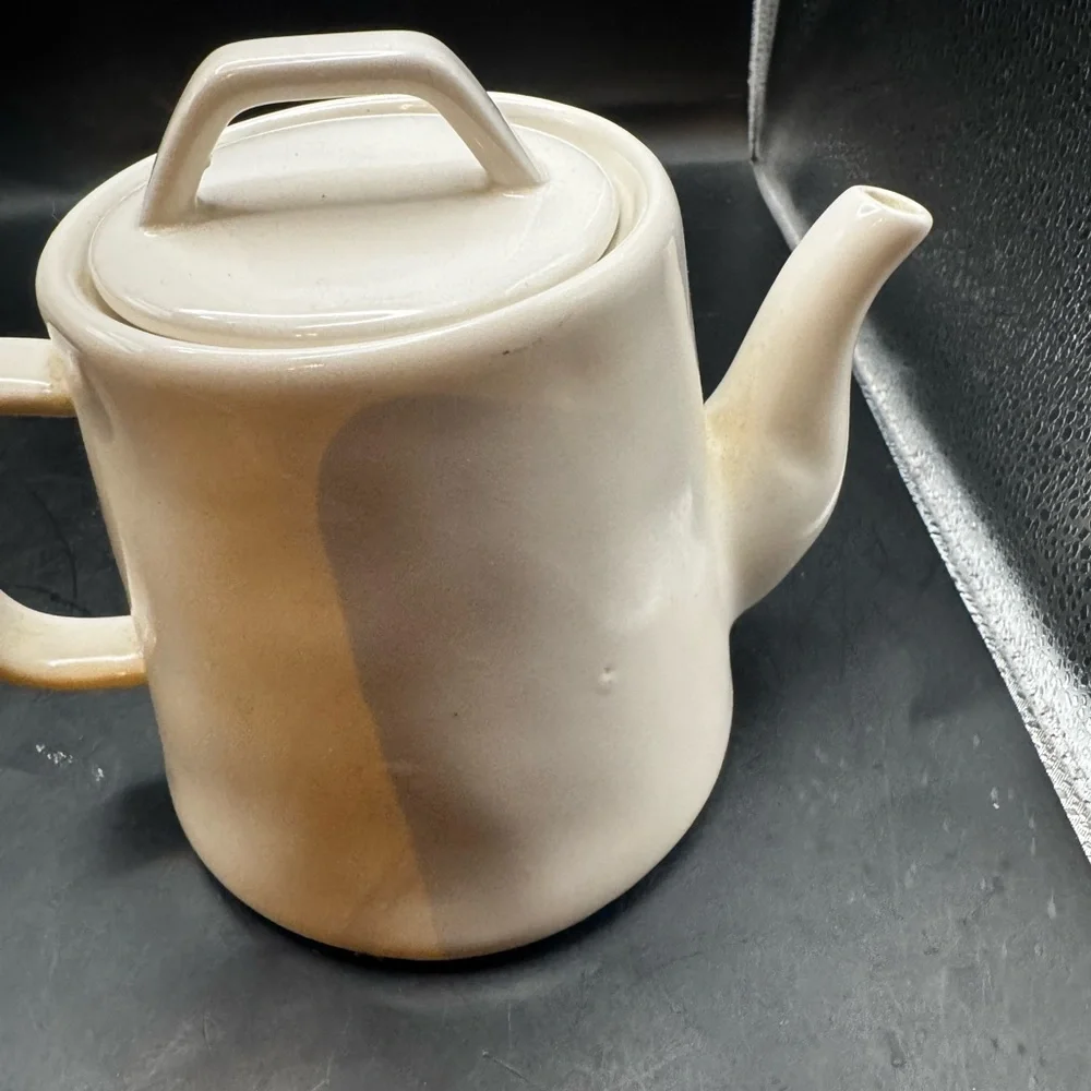 Rae Dunn “ Tea ” Tea Pot Glossy White Ceramic Minimalistic Artisan Collection